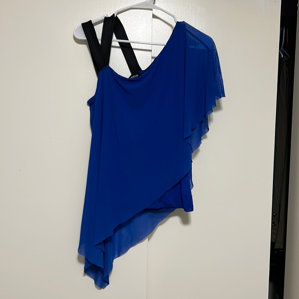 Bebe blue and black top